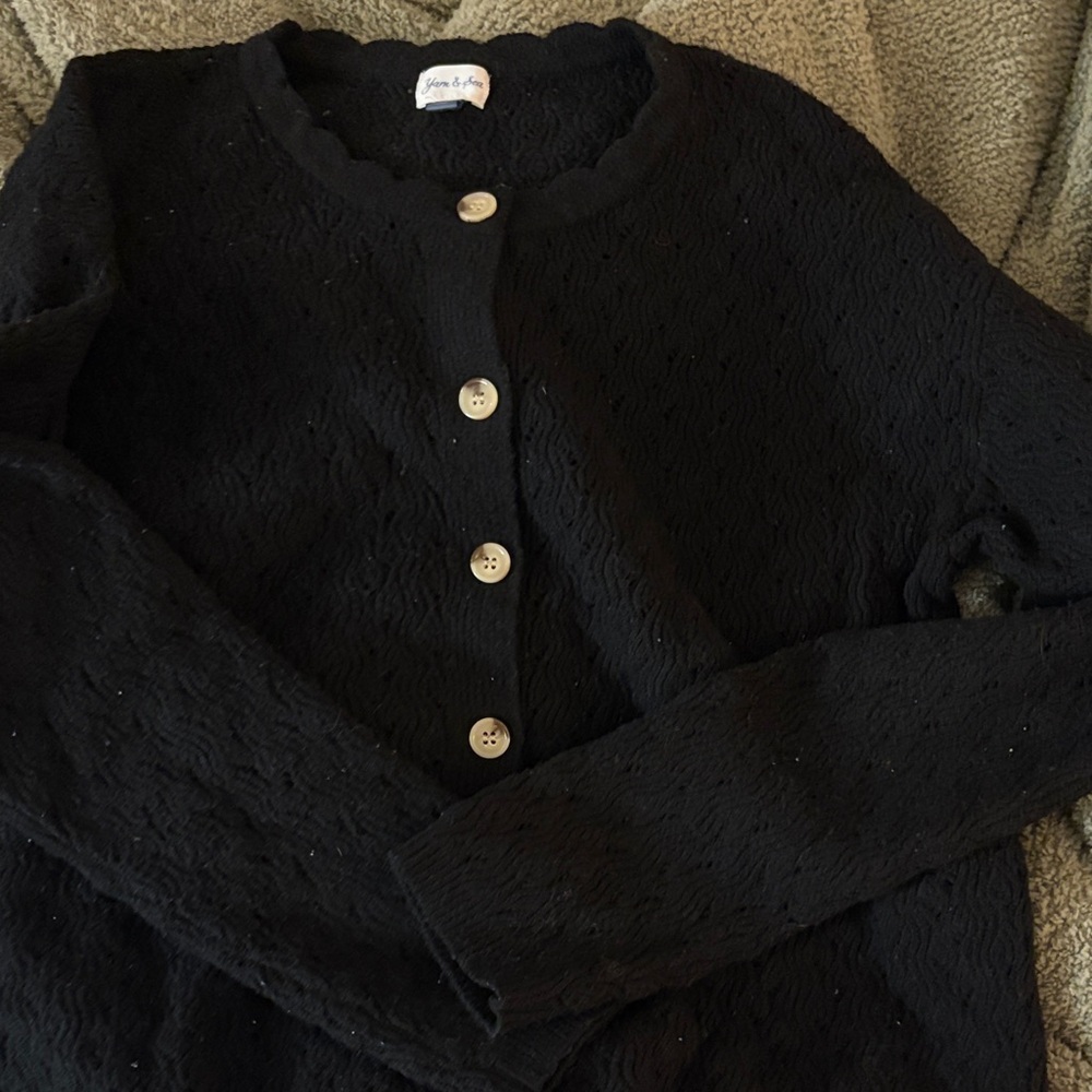 Black Button-Up Women's Cardigan